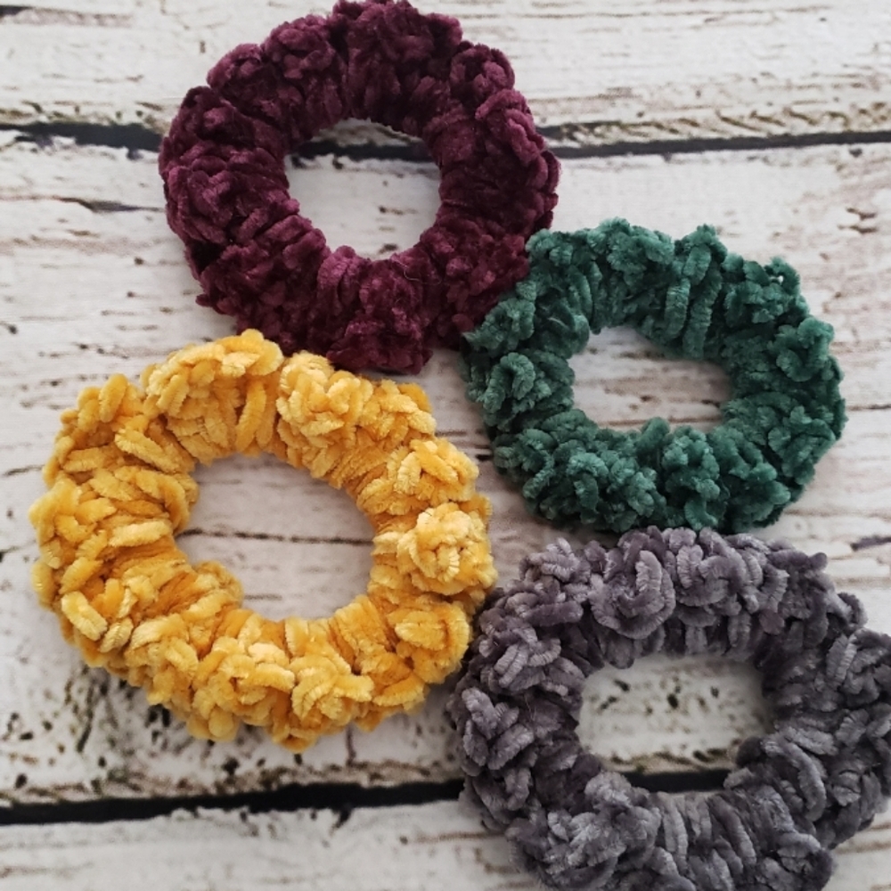Yellow Velvet Scrunchie - Picture 3 of 3